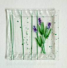 lavender fused glass plate