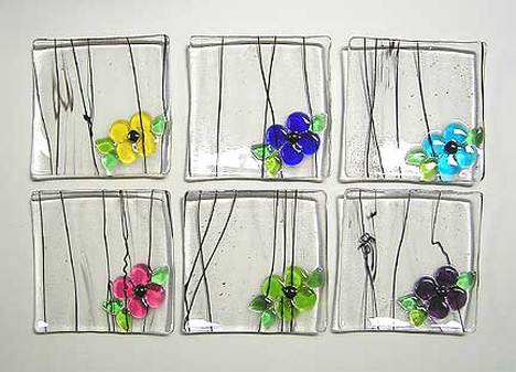 Latta's Fused Glass Jewelry Plates (wildflower)