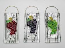 fused glass grapes vase