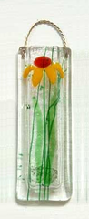 Fused Glass Daisy Vase