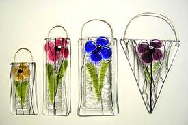fused glass flower vase