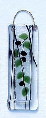 Fused Glass Olive Branch Vase