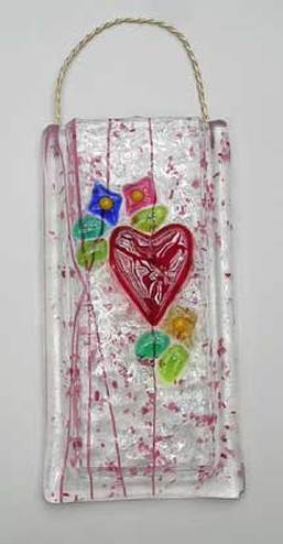Latta's Fused Glass Victorian Heart Vase