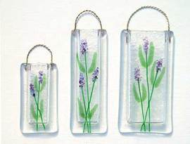 fused glass lavender vase