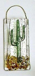 Fused Glass Cactus Vase
