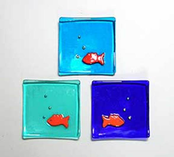 Latta's Fused Glass Jewelry Plates (fish)