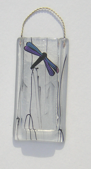 Fused Glass Dragonfly Vase