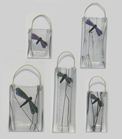 fused glass dragonfly vase